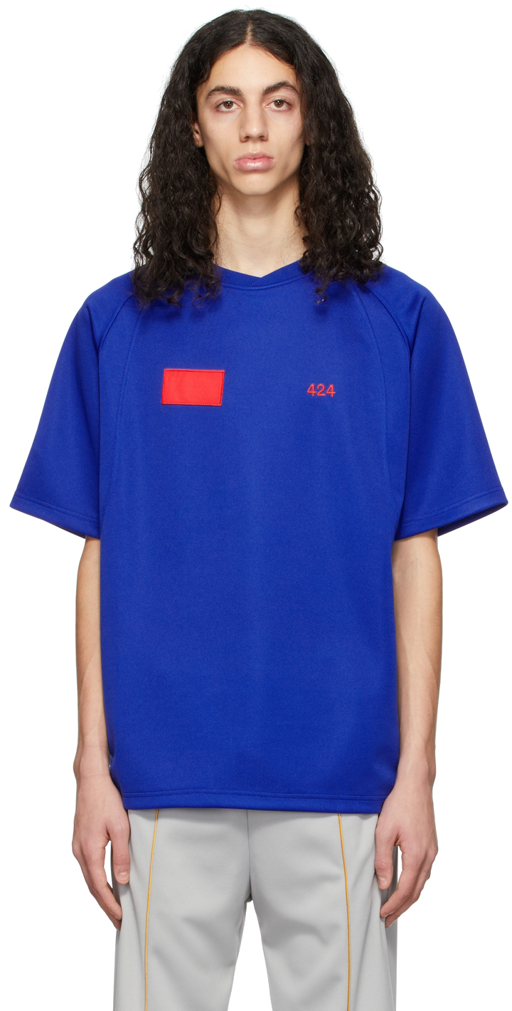 424 Blue Square Logo T-Shirt 424