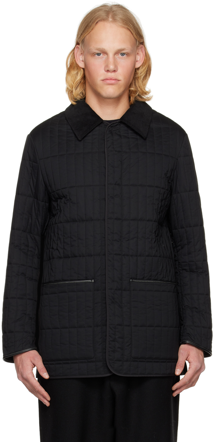 Second/Layer Black Grid Lock Jacket Second/Layer