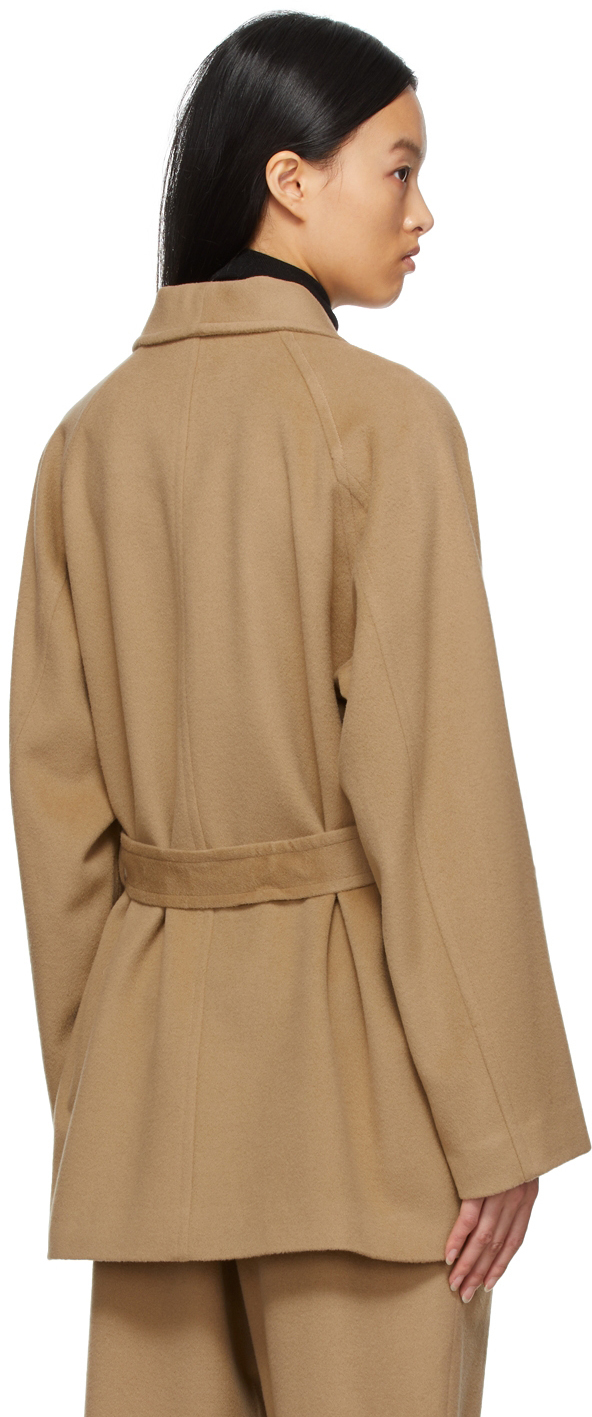 Le17septembre Beige Shawl Collar Belted Jacket Le17septembre