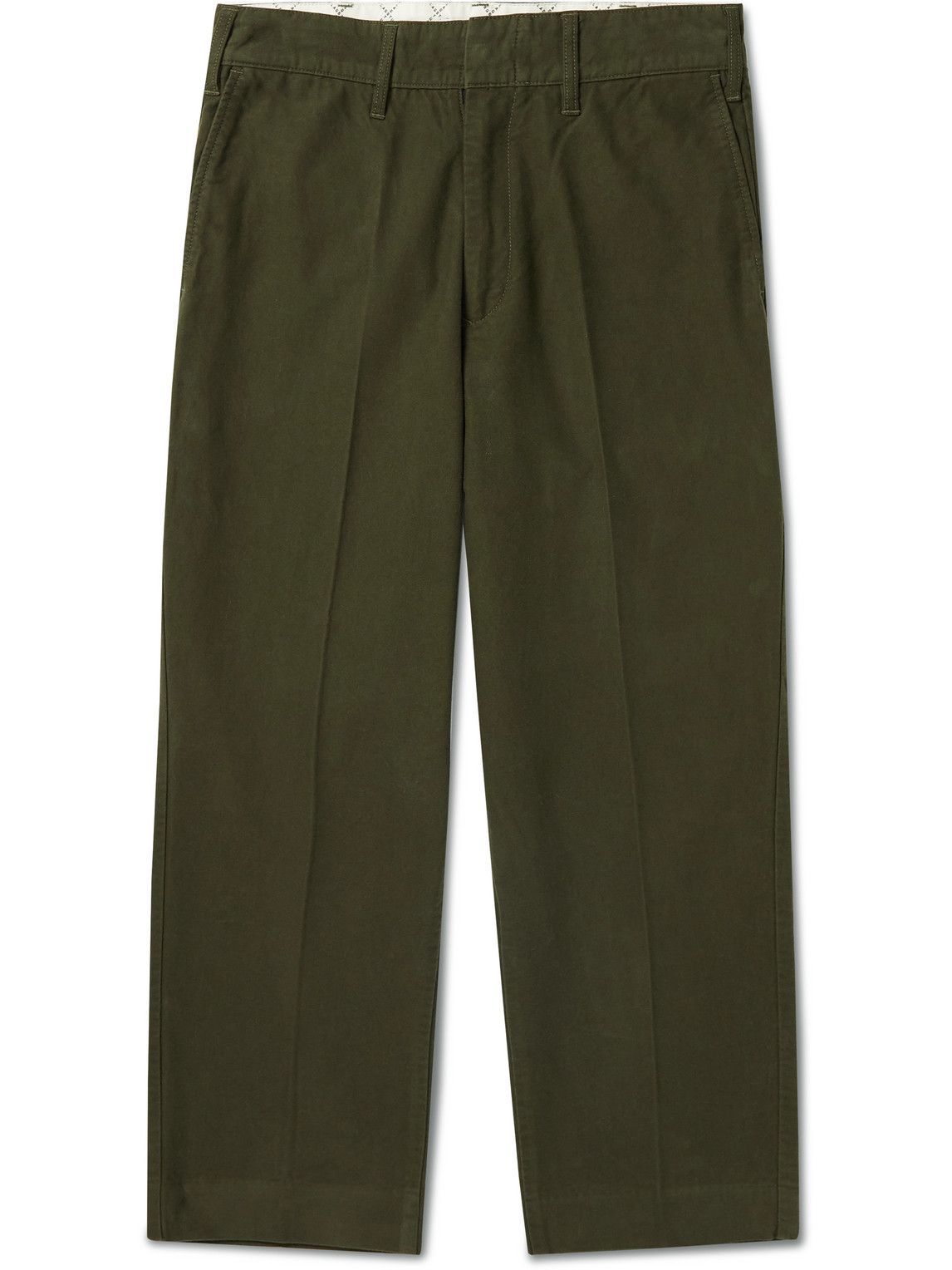Flagstuff Tapered Cropped CottonBlend Moleskin Trousers Brown Flagstuff