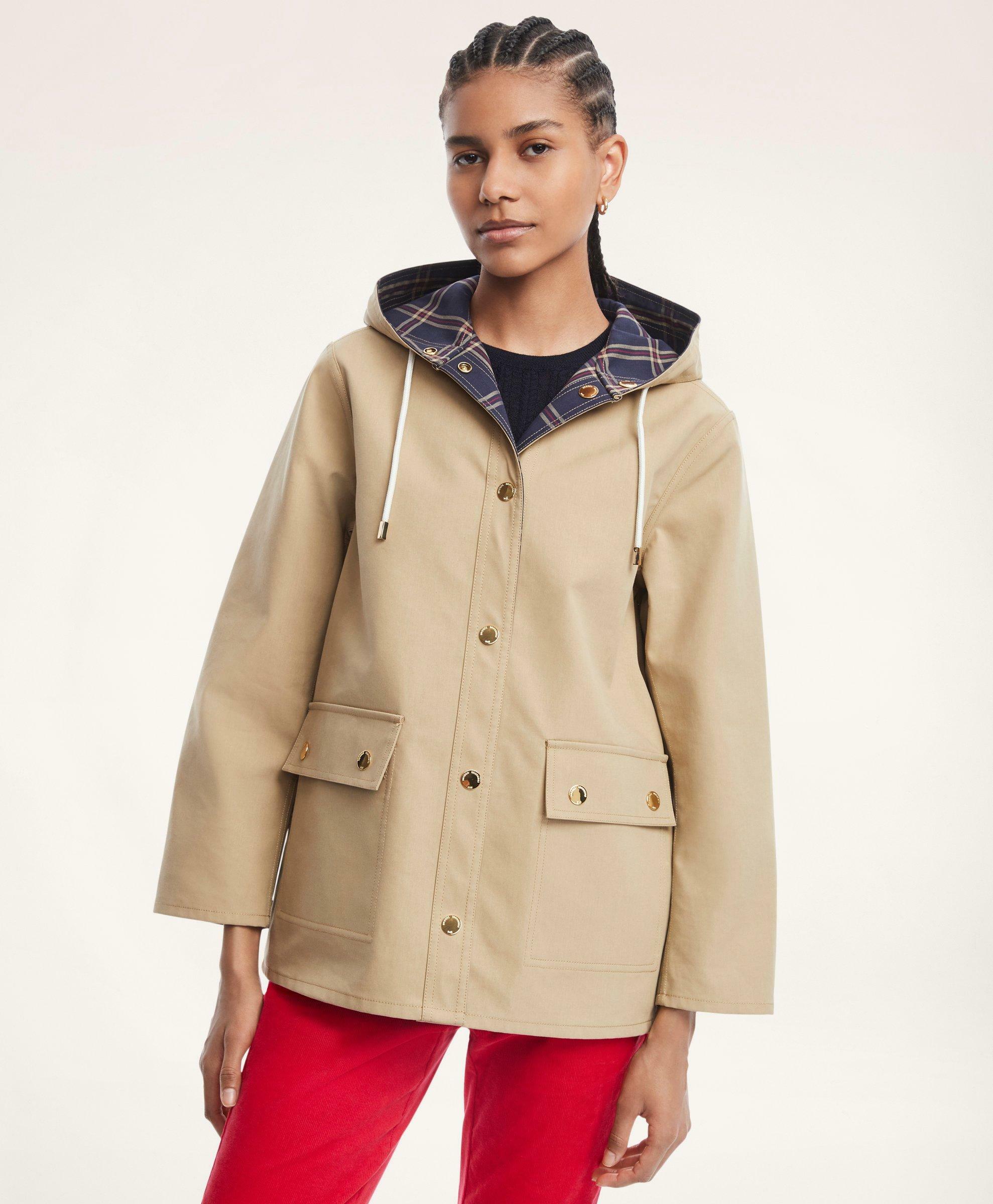Brooks Brothers Women's Reversible Hooded Jacket | Tan/Navy
