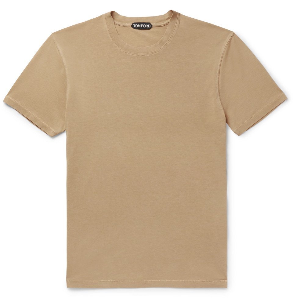 TOM FORD - Lyocell and Cotton-Blend Jersey T-Shirt - Camel TOM FORD