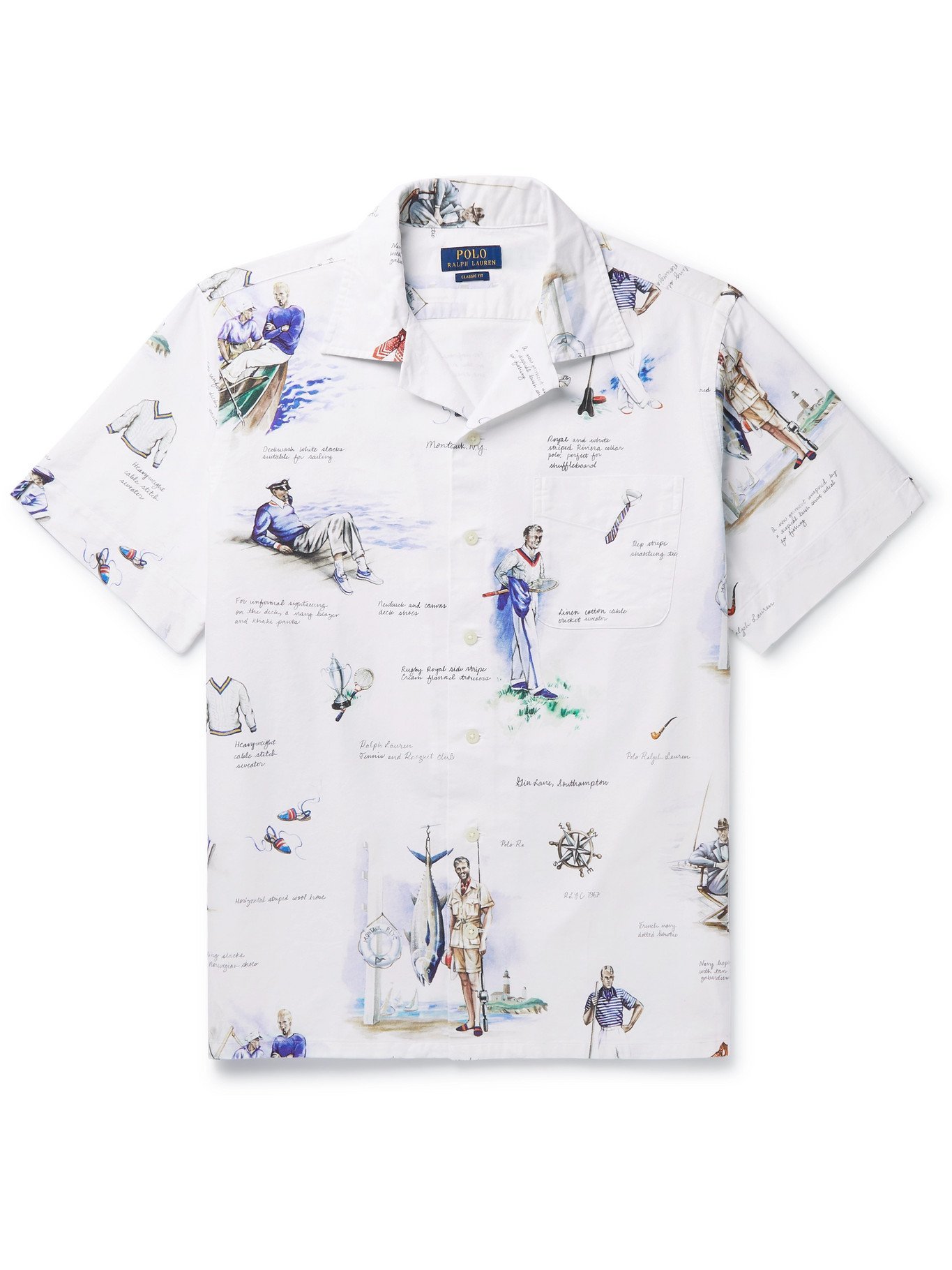 Gymnast Willen gebed POLO RALPH LAUREN - Camp-Collar Printed Cotton Oxford Shirt - White - L Polo  Ralph Lauren