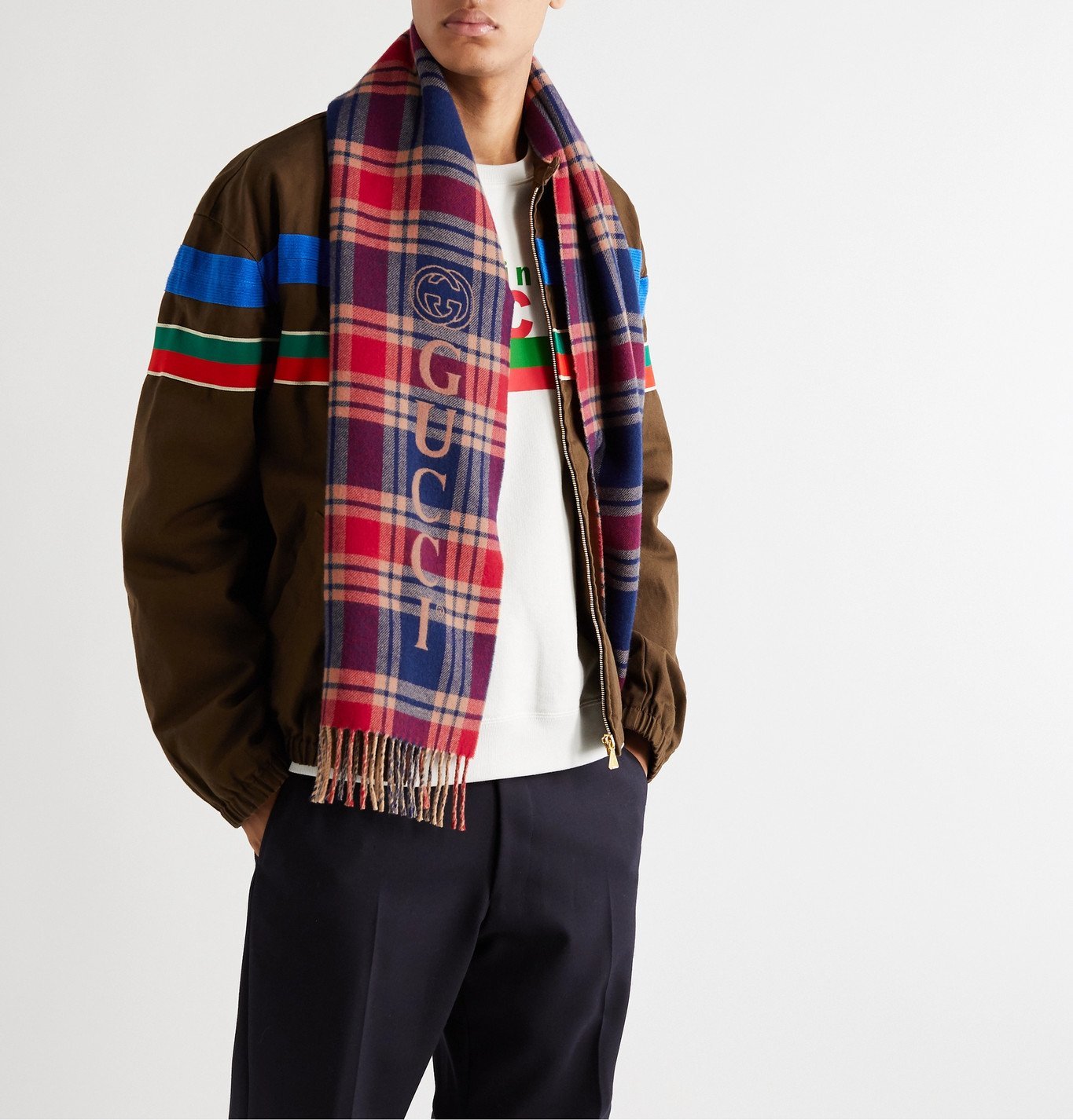 gucci plaid scarf