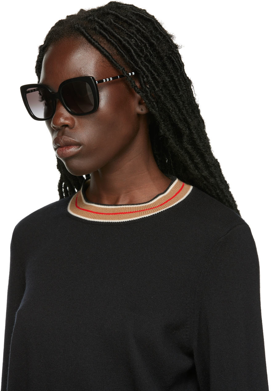 Burberry Black Oversize Cat-Eye Sunglasses Burberry