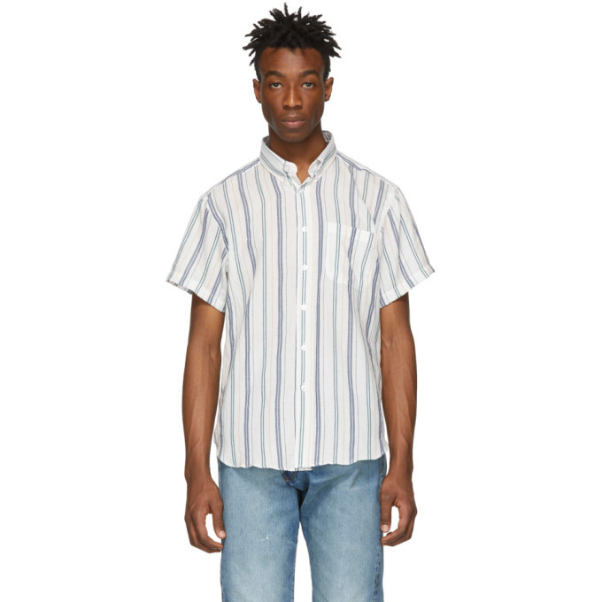 Naked And Famous Denim White Stripe Boucle Easy Shirt Naked And Famous Denim