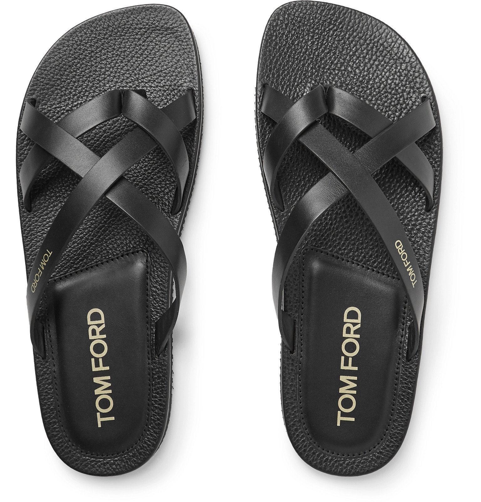 TOM FORD - Seafield Leather Sandals - Black TOM FORD