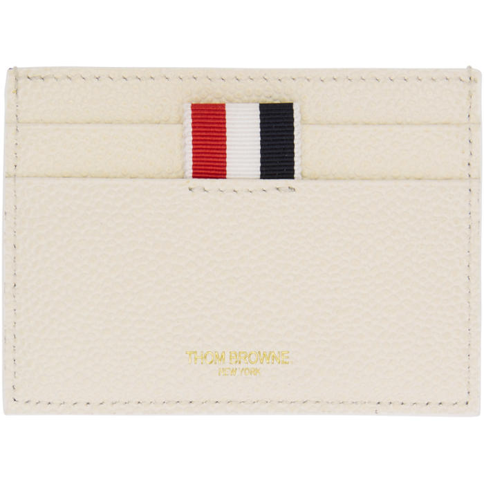 Thom Browne White Colorblock Single Card Holder Thom Browne