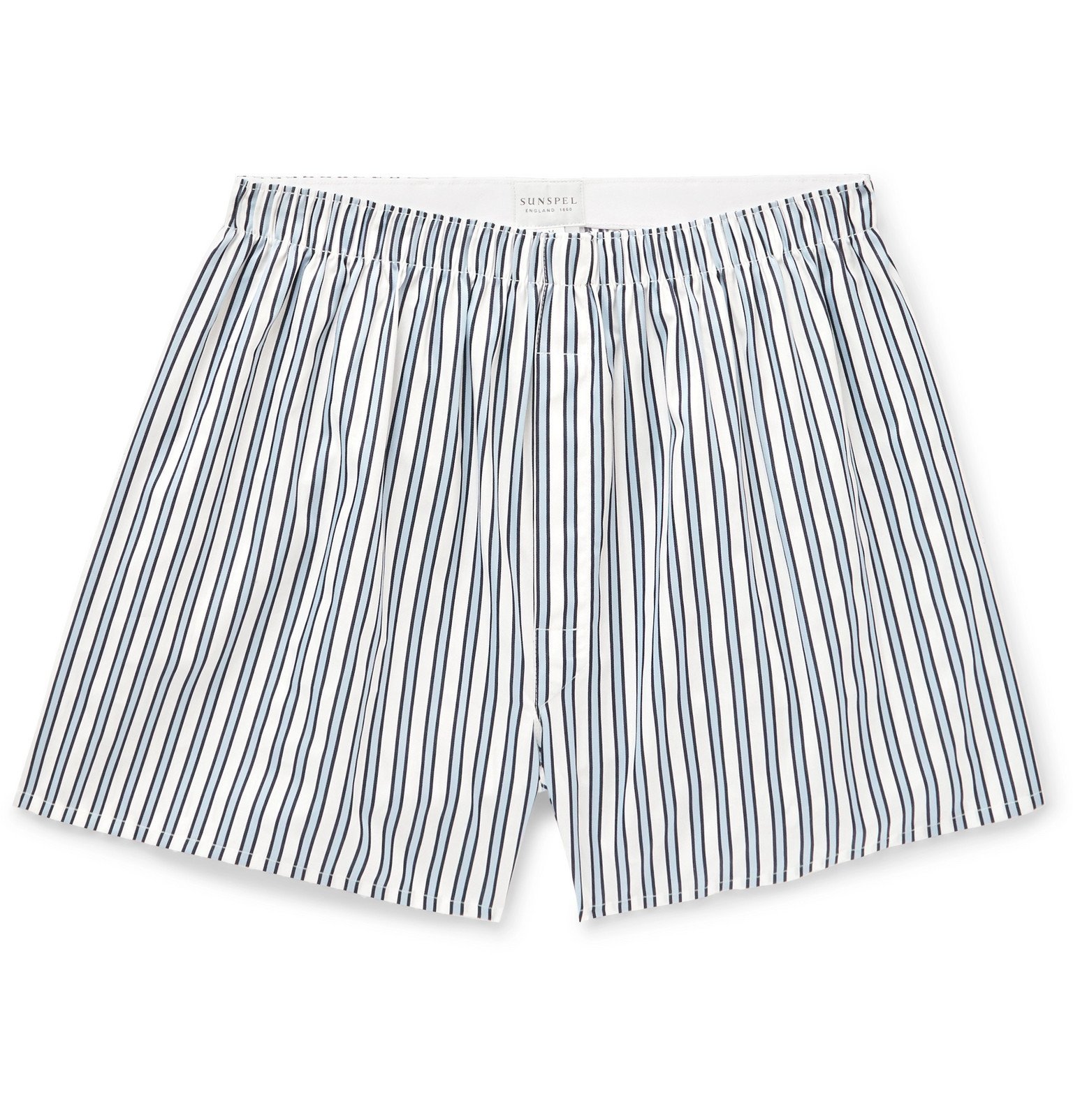 Sunspel - Striped Cotton Boxer Shorts - Blue Sunspel
