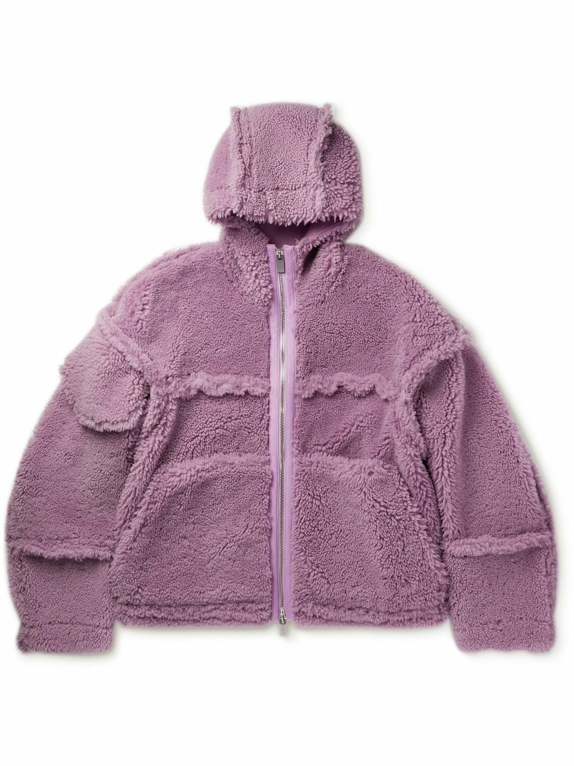 1017 ALYX 9SM - Panelled Shearling Hooded Jacket - Pink
