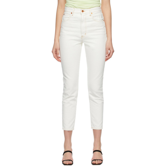 White Beatnik Ankle Jeans SLVRLAKE