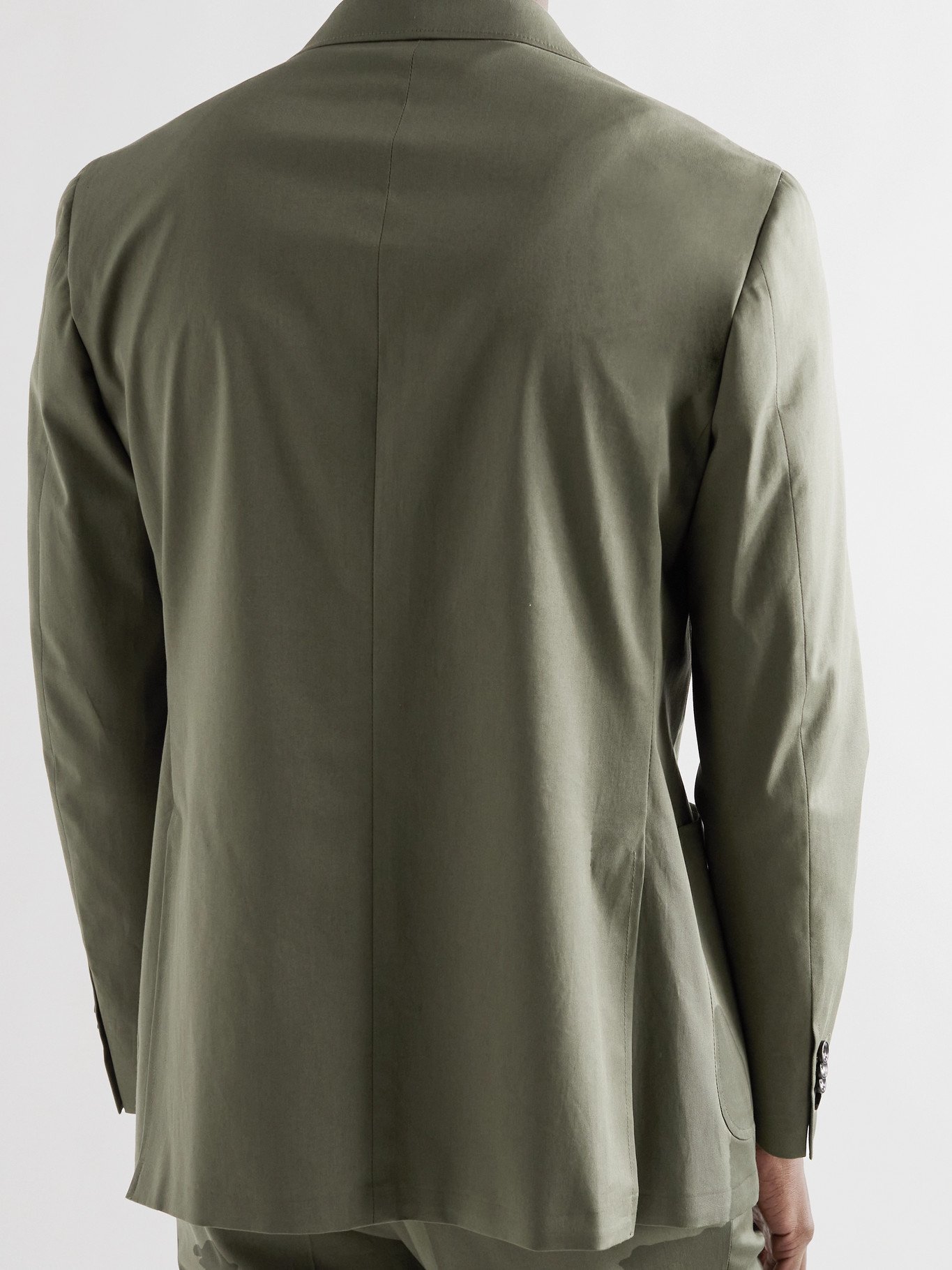 CANALI Kei SlimFit StretchCotton Twill Suit Jacket Green IT 46