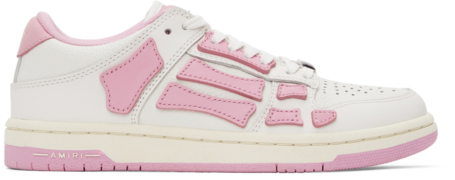 AMIRI White & Pink Skeleton Low Sneakers Amiri