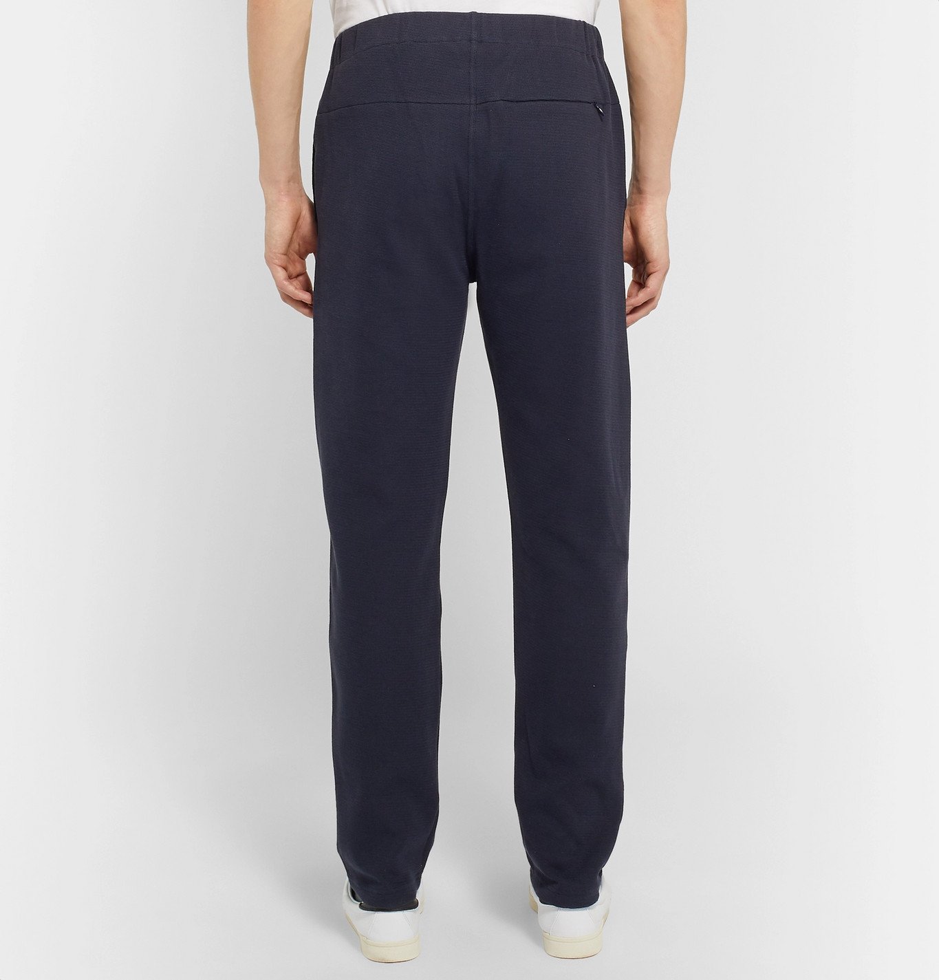 Hamilton and Hare - Navy Travel Tapered Cotton-Blend Trousers - Blue ...