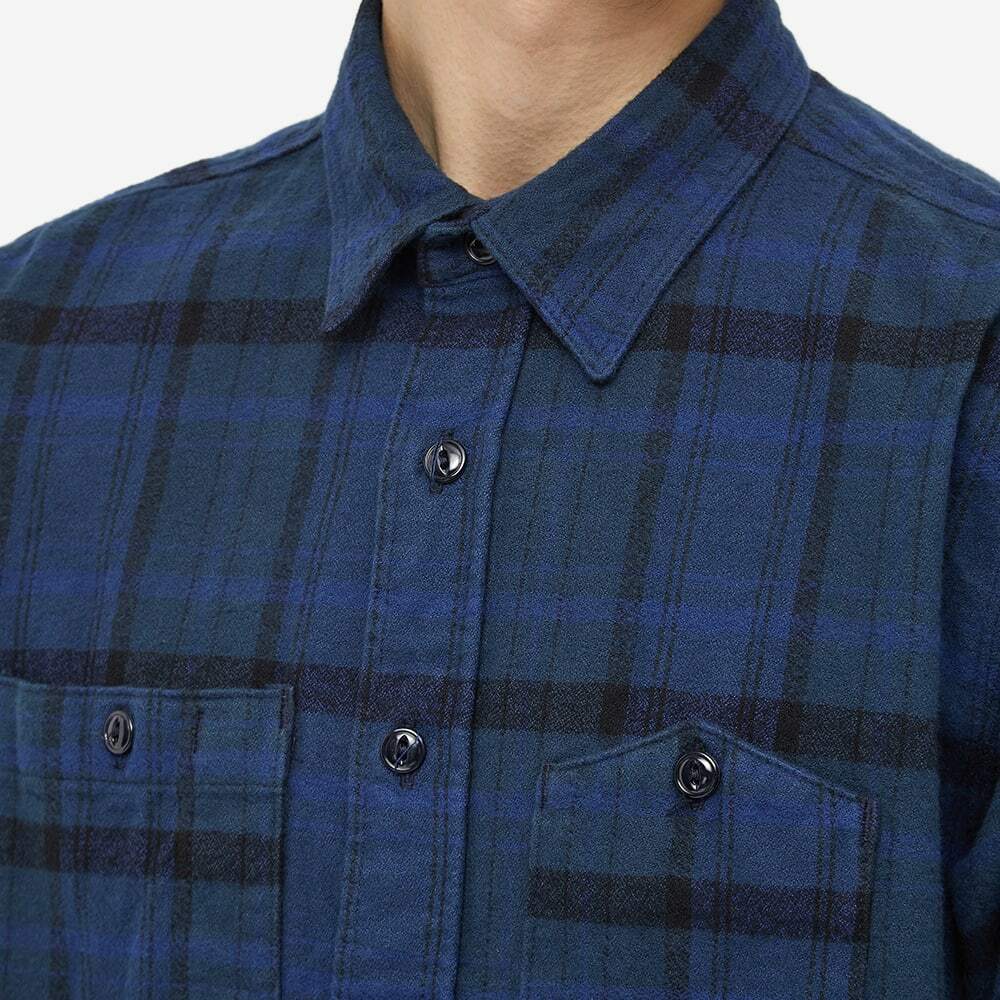 Engineered Garments Men's Flannel Work Shirt in Navy/Black Engineered