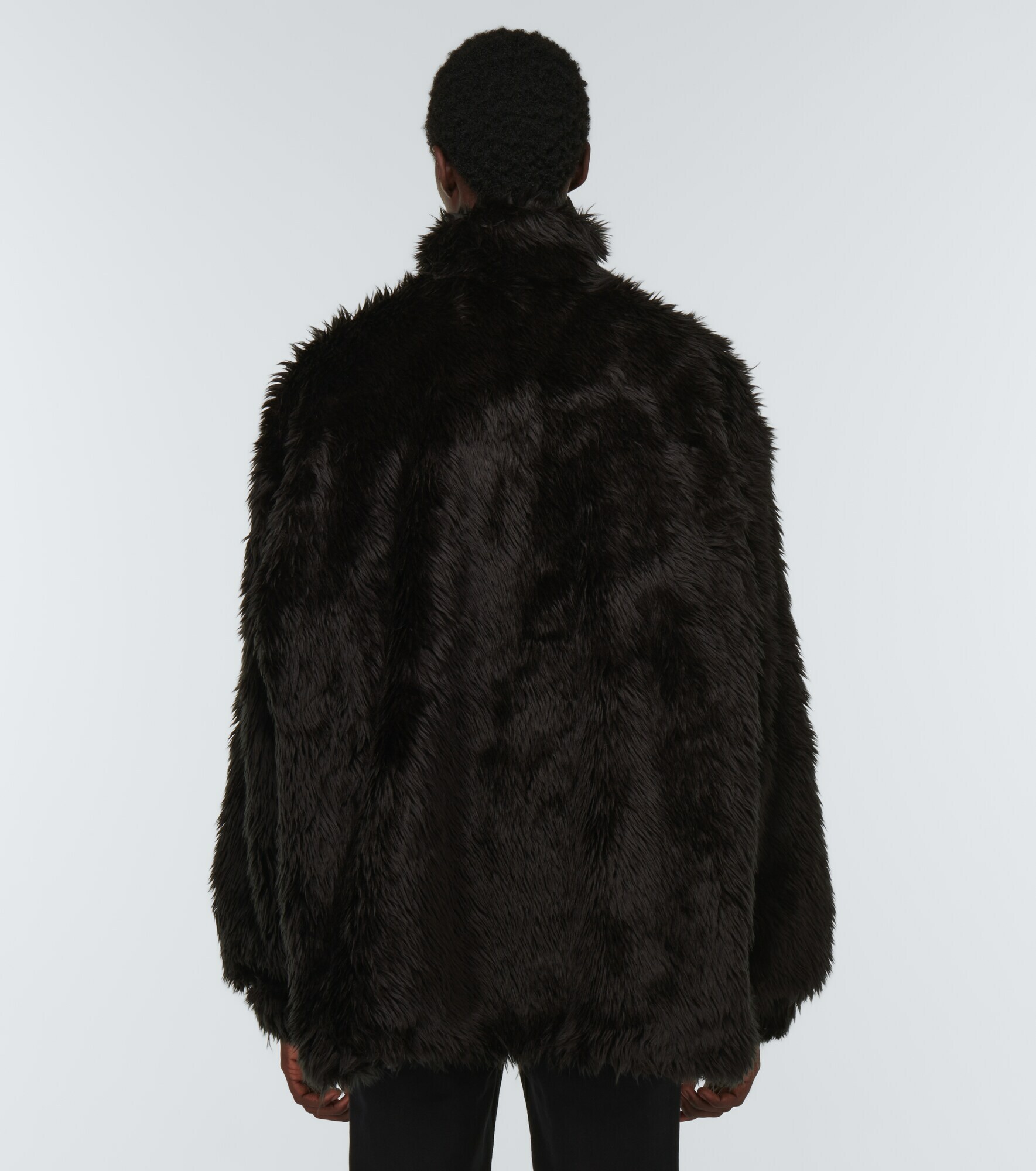 balenciaga fur coat