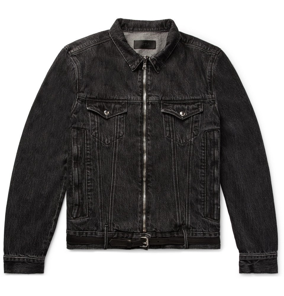 ripped denim jacket black