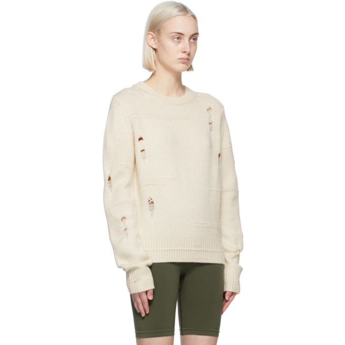 distressed sweater white