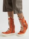 Rick Owens - Leather Knee-High Sneakers - Orange