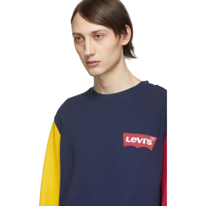 Levis Blue and Yellow Colorblock Sweatshirt Levis