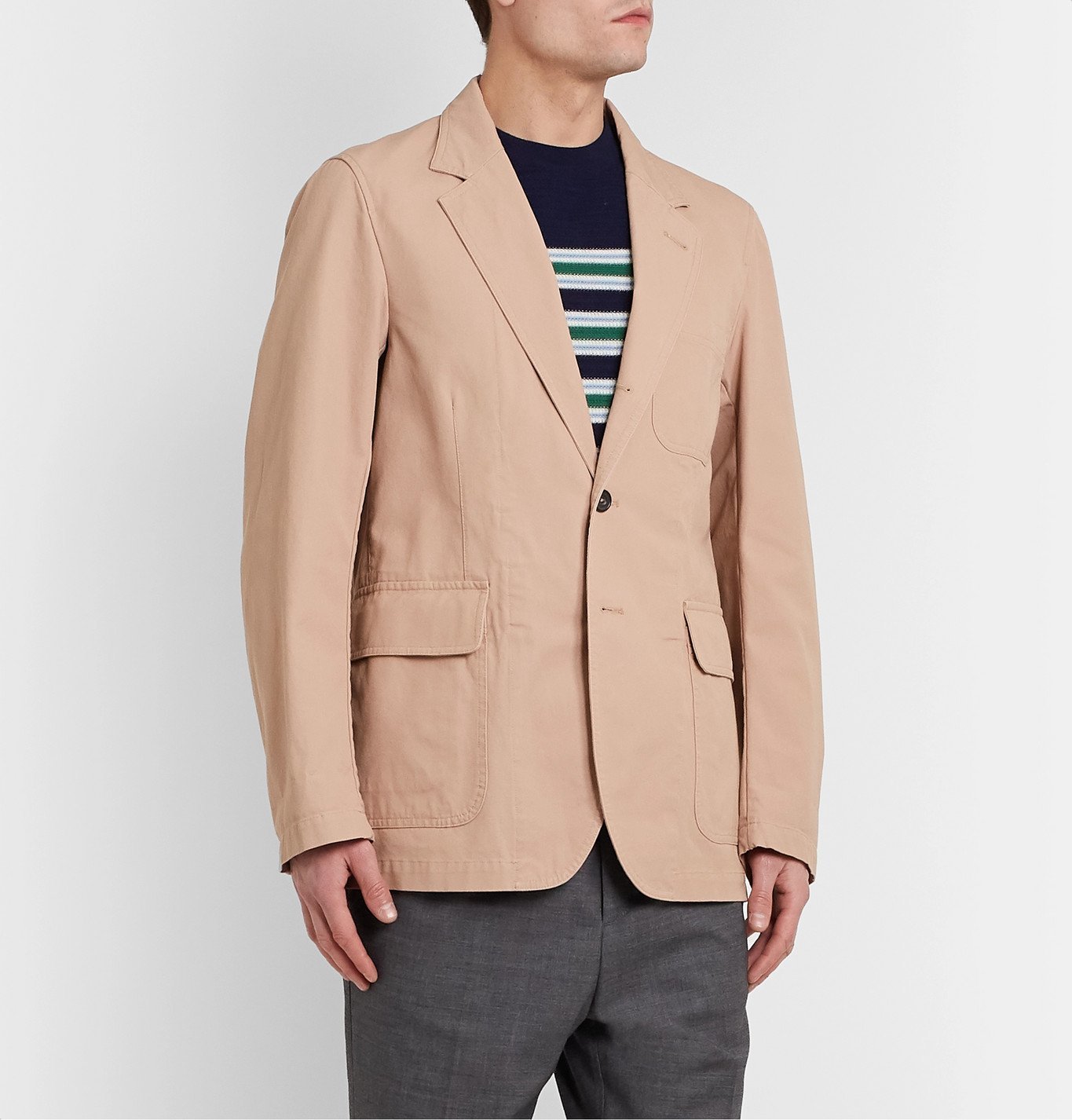 Drake's - Unstructured Linen Suit Jacket - Pink Drake's