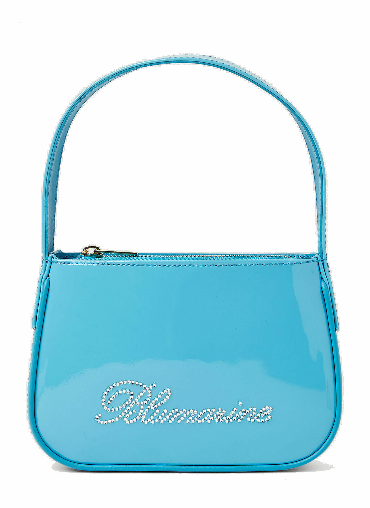 Blumarine - Logo Embellished Shoulder Bag in Light Blue Blumarine