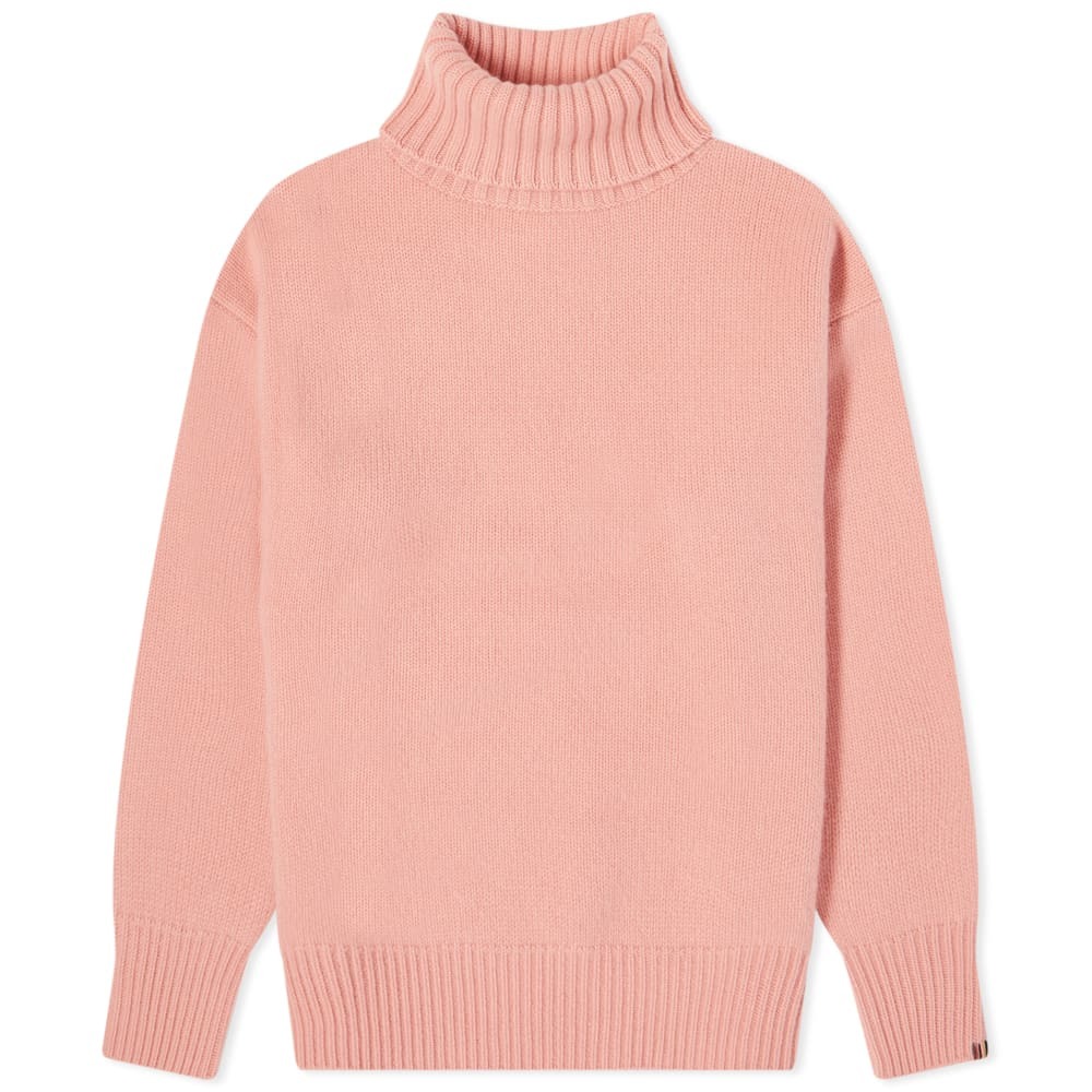 Photo: extreme cashmere Women's Roll Neck Oversized Sweat in Melon