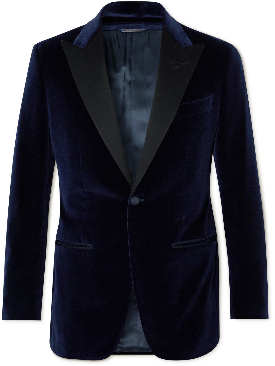 Thom Sweeney - Slim-Fit Faille-Trimmed Cotton and Modal-Blend Velvet ...