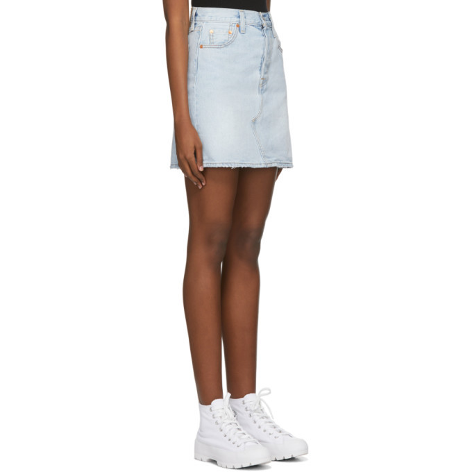 Levis Blue Demin High Rise Deconstructed Miniskirt Levis 7409