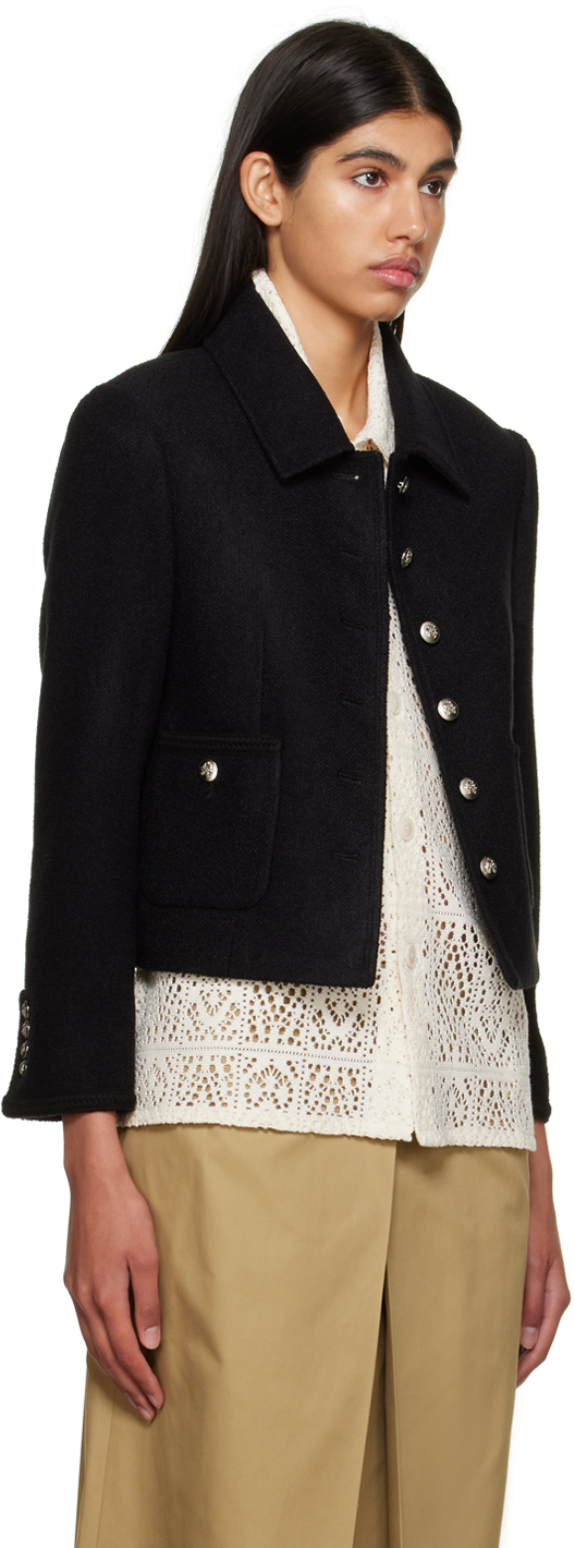 Dunst Black Spread Collar Jacket