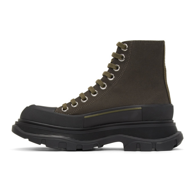 Alexander McQueen Green and Black Tread Slick High Sneakers Alexander