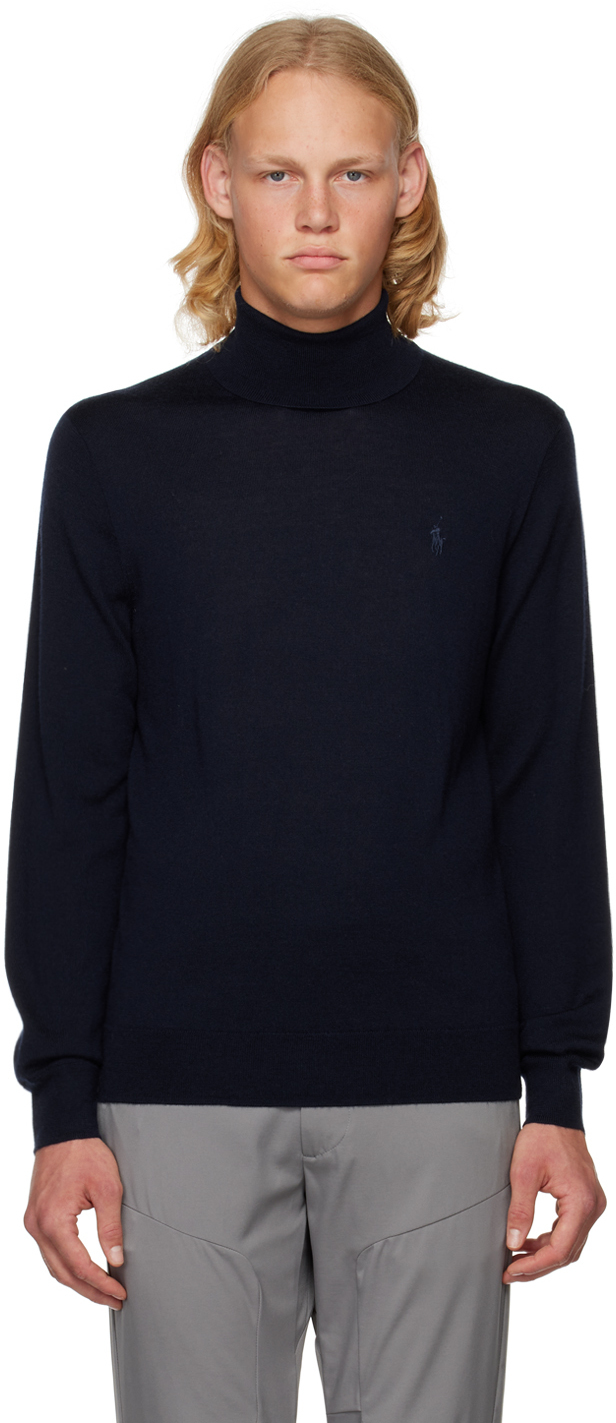 Polo Ralph Lauren Navy Embroidered Turtleneck Polo Ralph Lauren