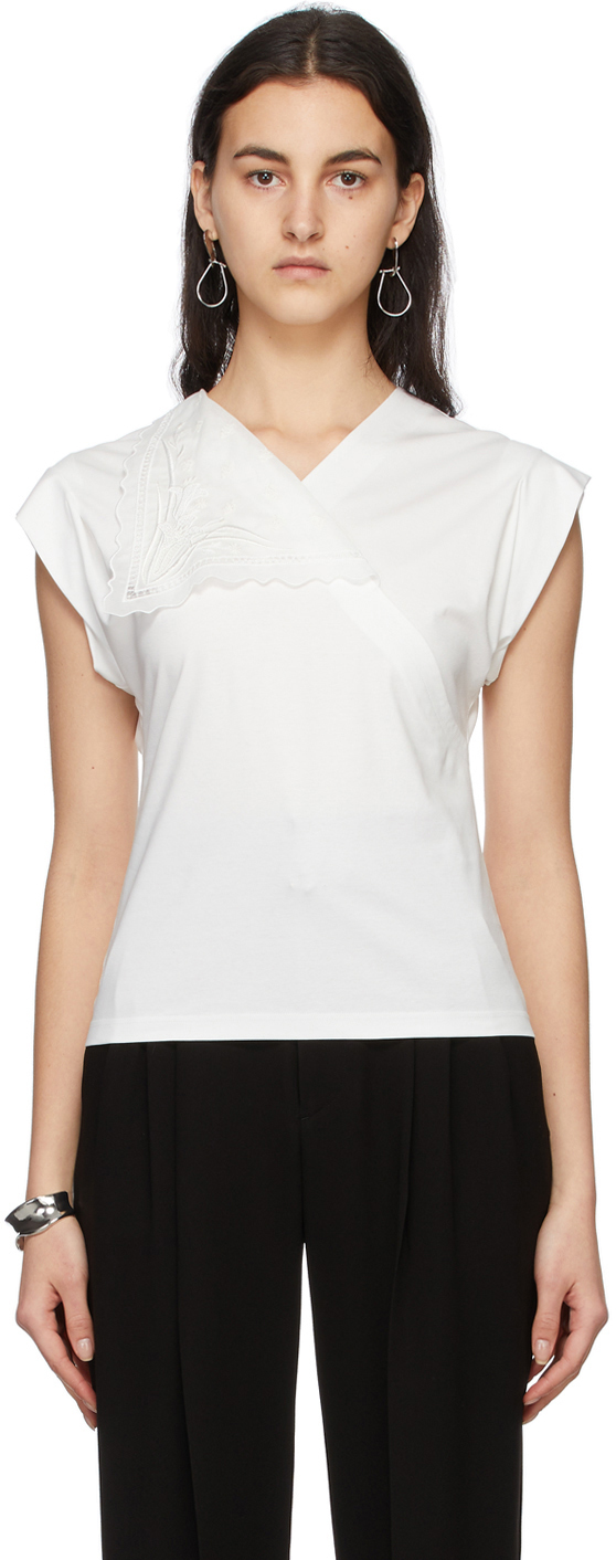 mame cotton Jersey asymmetrical collar | tspea.org