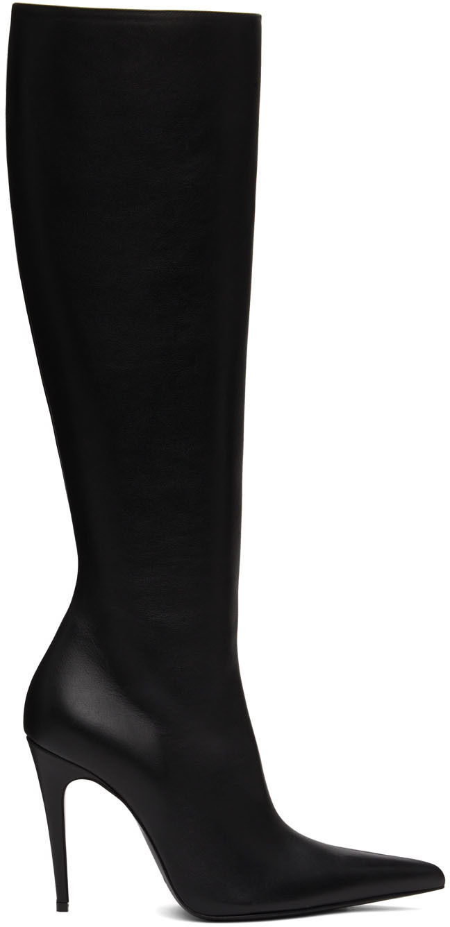 Magda Butrym Black Leather Pointed Tall Boots Magda Butrym