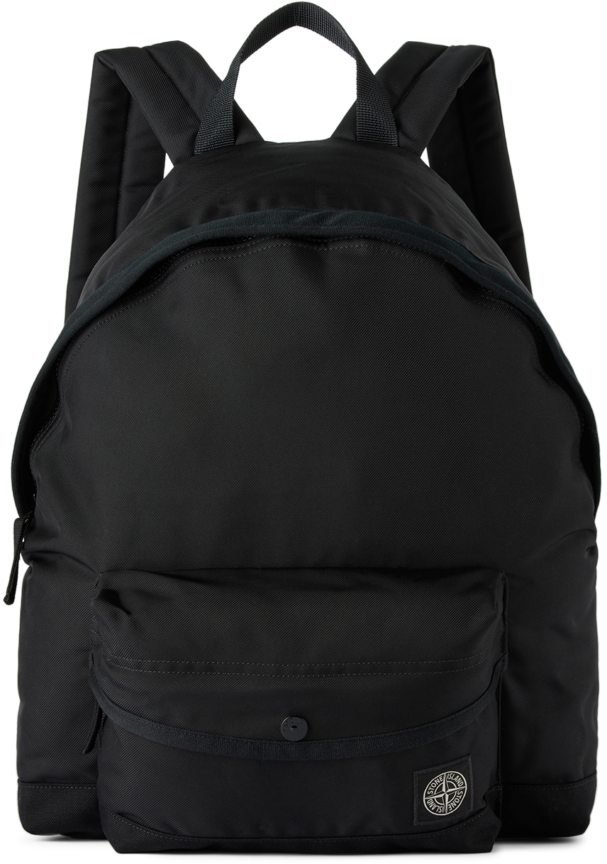 Photo: Stone Island Junior Kids Black Logo Patch Backpack