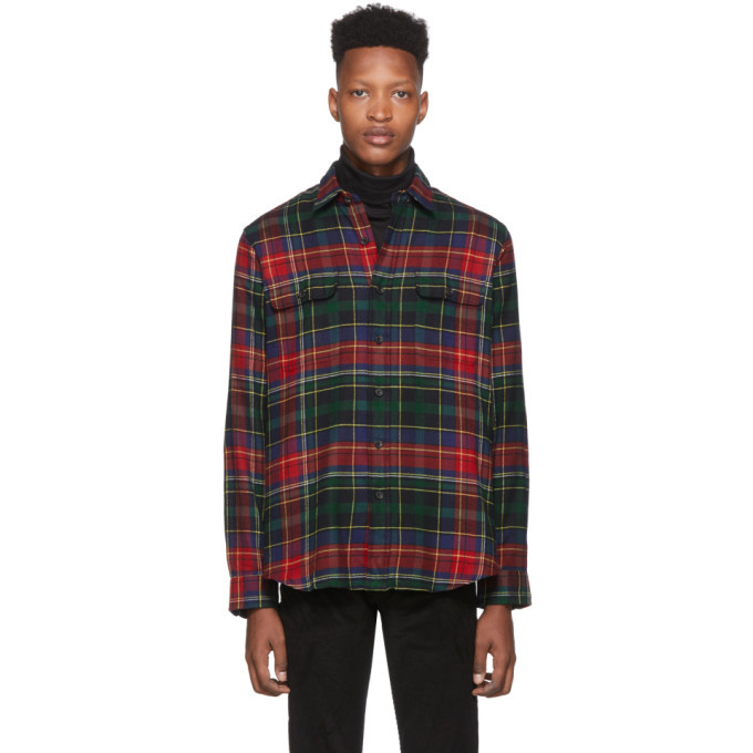 ralph lauren hooded plaid twill shirt