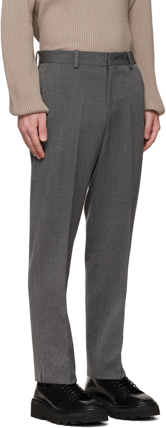 Solid Homme Gray Set Up Trousers Solid Homme