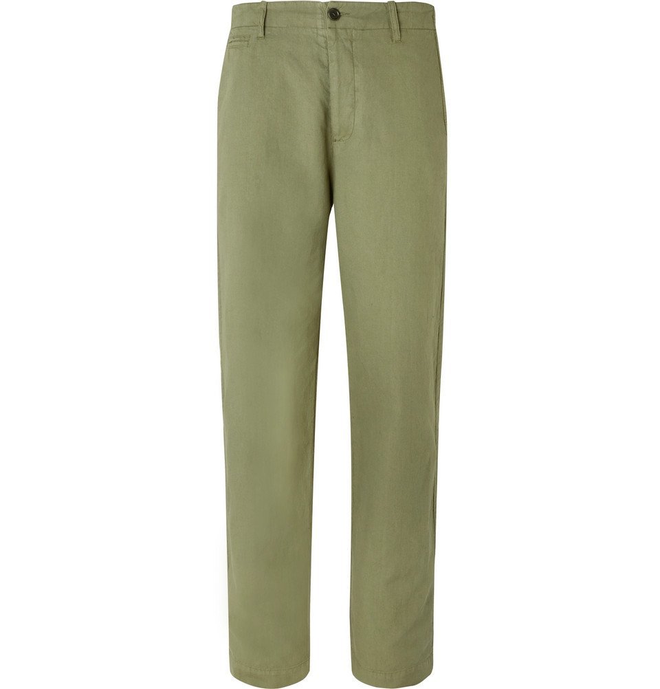 Duke Cotton and Linen-Blend Trousers 