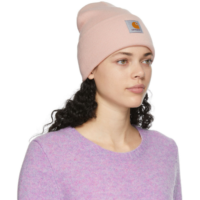 frosted pink carhartt beanie