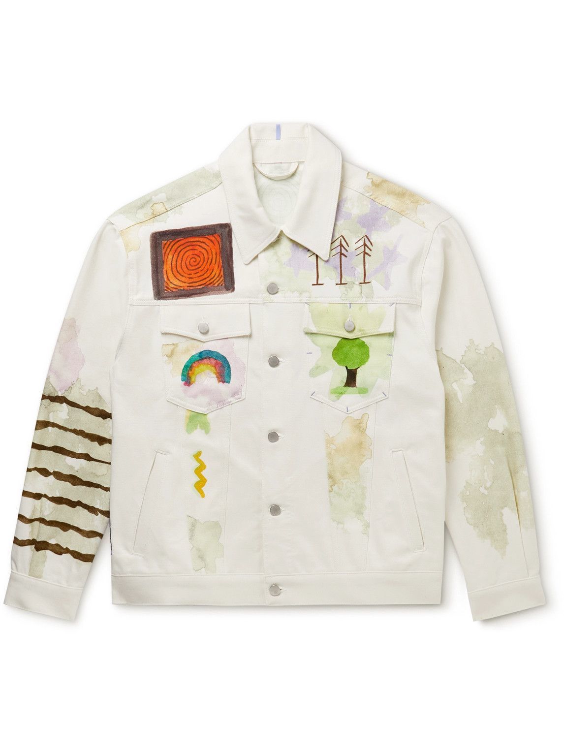 oversized printed denim jacket