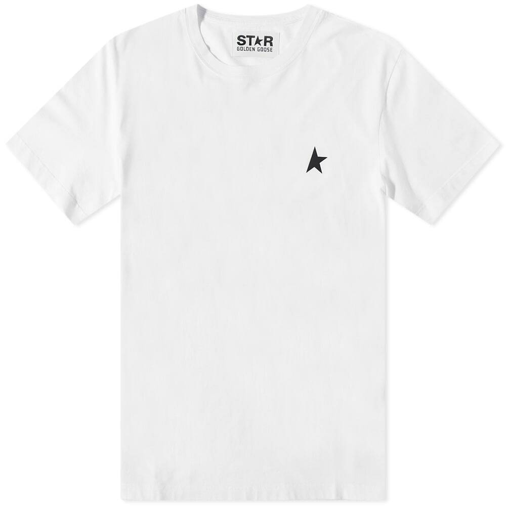 Golden Goose Men's Star Chest Logo T-Shirt in Optic White/Black Golden ...