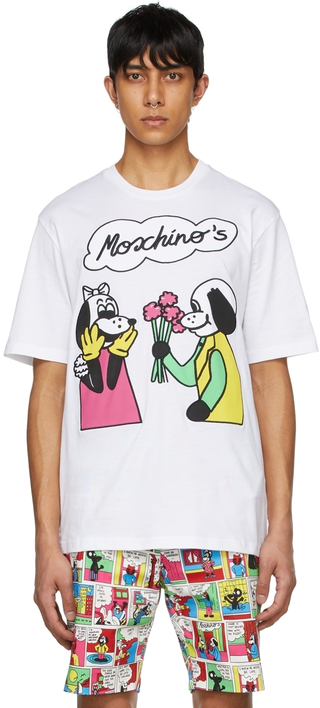 Moschino White Puzzle Bobble Cotton T-Shirt main image 0