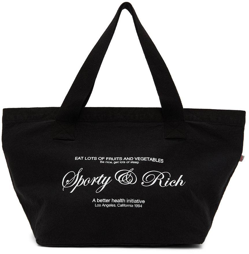 Sporty & Rich Black Script Logo Tote Sporty & Rich