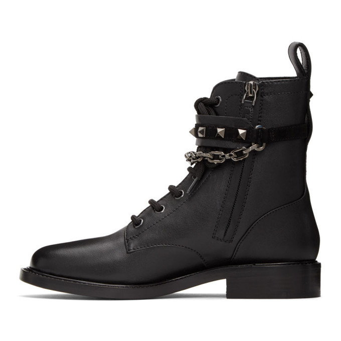 valentino rockstud lace up boots