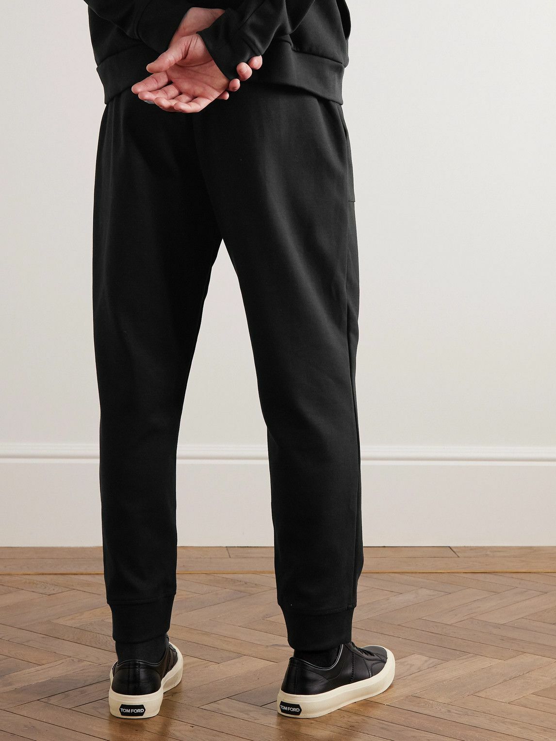 Zegna - Tapered Cotton-Jersey Sweatpants - Black Zegna