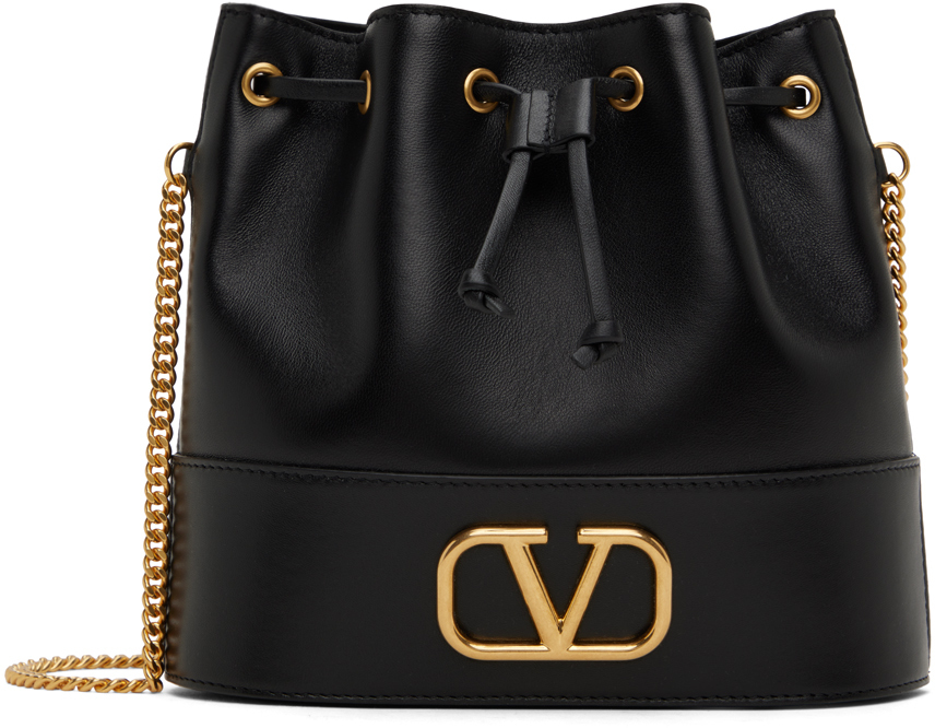 Valentino Garavani Black Mini VLogo Bucket Bag Valentino Garavani