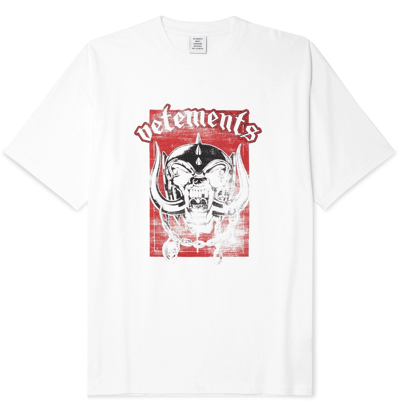 Vetements - The World Motorhead Oversized Printed Cotton-Jersey T-Shirt -  White
