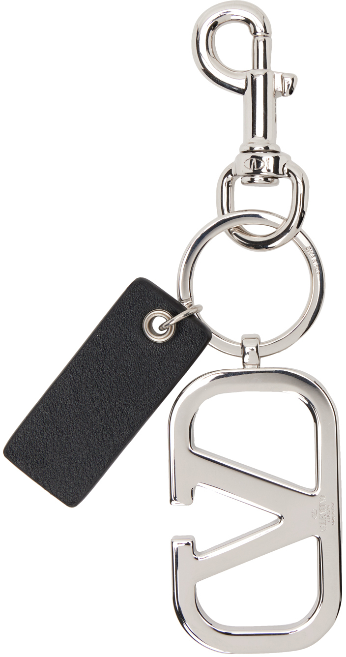 Valentino Garavani Silver VLogo Keychain Valentino Garavani