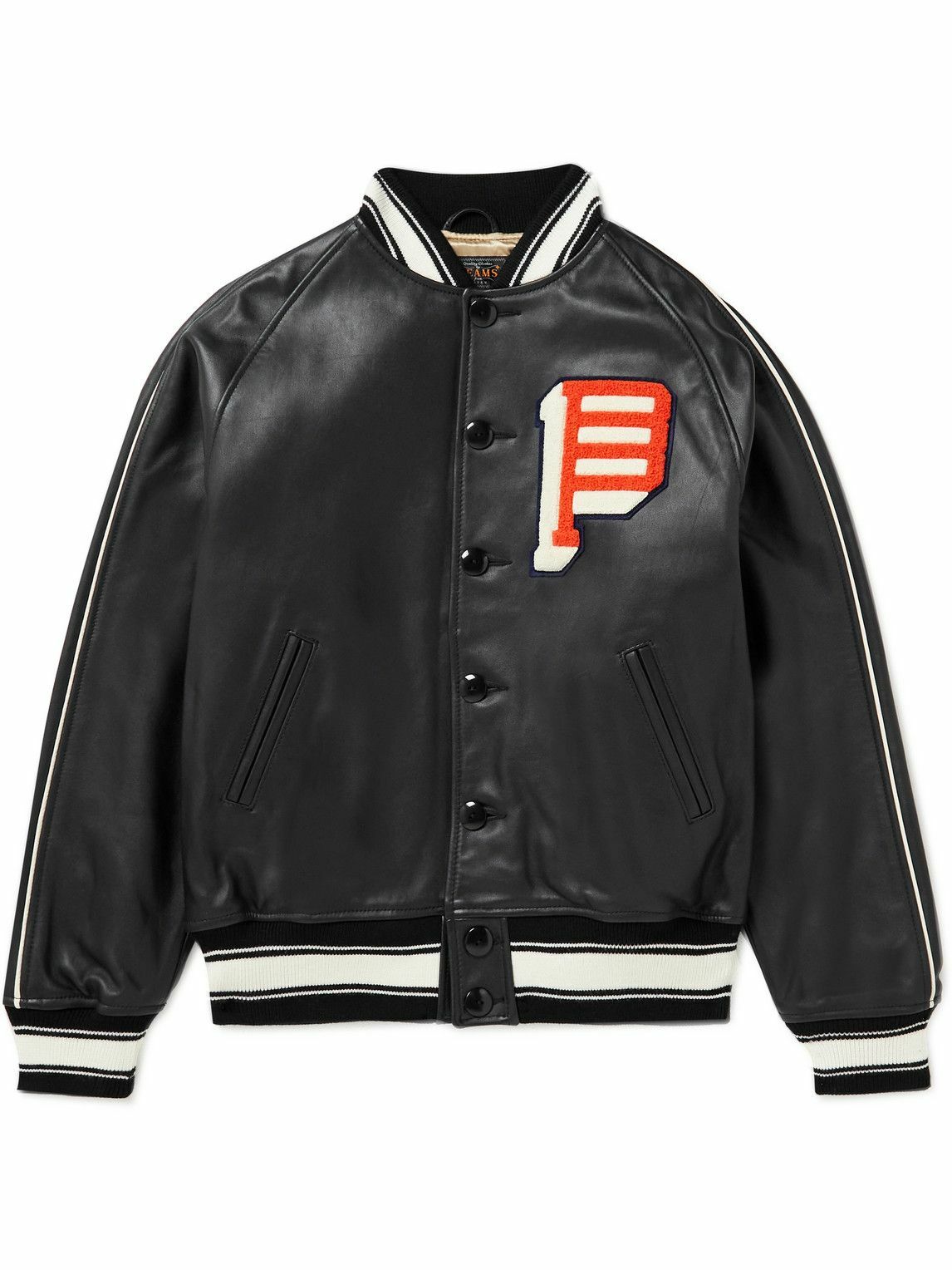 Beams Plus - Appliquéd Leather Blouson Jacket - Black Beams Plus