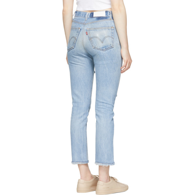 Re/Done Indigo Levis Edition High-Rise Ankle Crop Jeans Re/Done